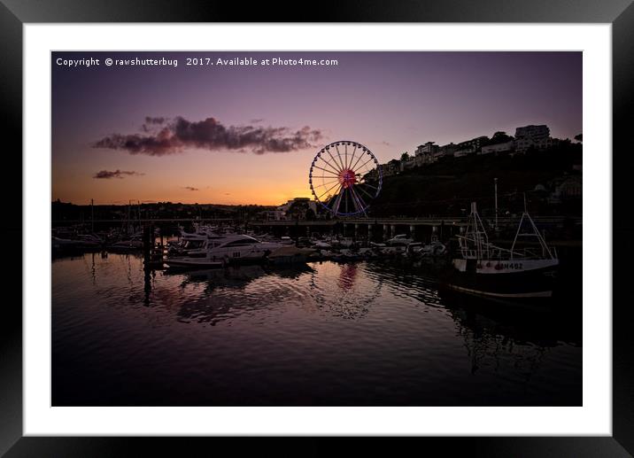 Torquay Harbour Sunset Framed Mounted Print by rawshutterbug 