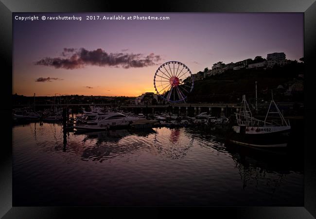 Torquay Harbour Sunset Framed Print by rawshutterbug 