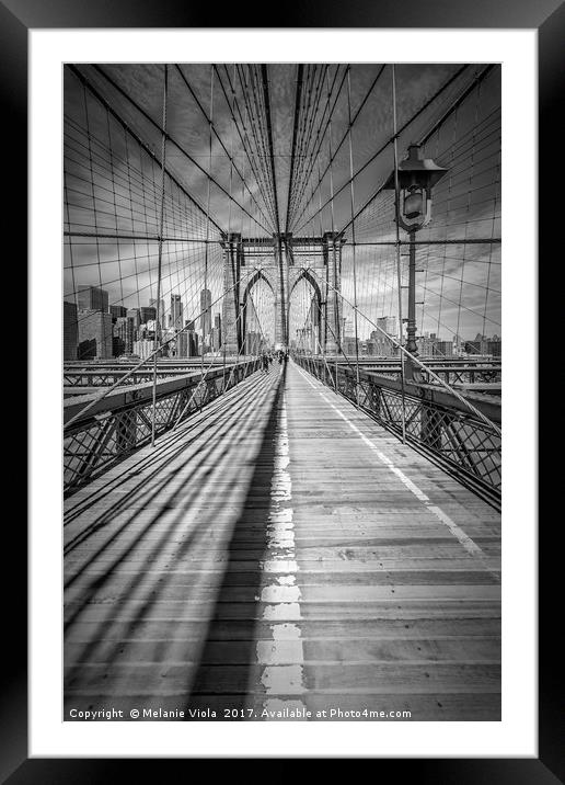 NEW YORK CITY Brooklyn Bridge Framed Mounted Print by Melanie Viola