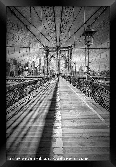 NEW YORK CITY Brooklyn Bridge Framed Print by Melanie Viola