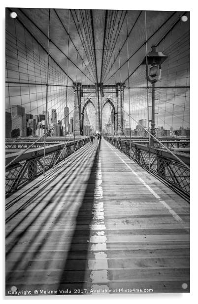 NEW YORK CITY Brooklyn Bridge Acrylic by Melanie Viola