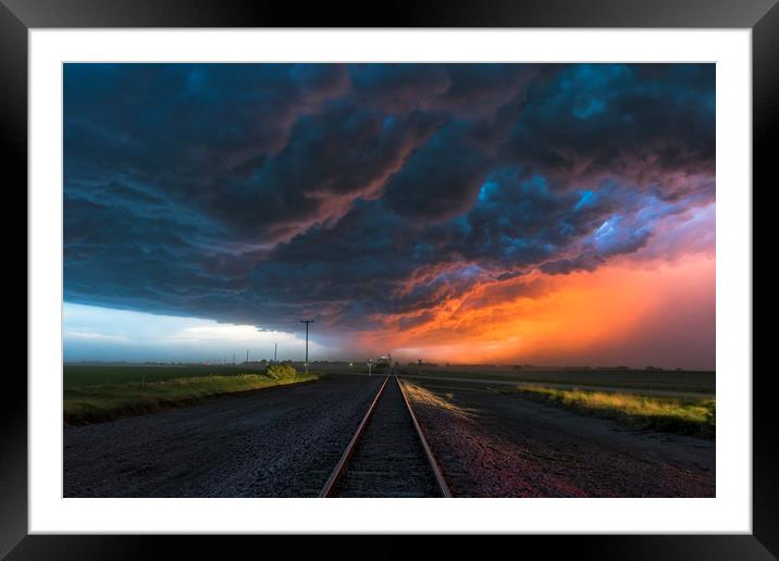 Nebraska storms   Framed Mounted Print by John Finney