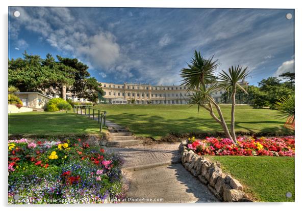 The Osborne Hotel and grounds Torquay  Acrylic by Rosie Spooner
