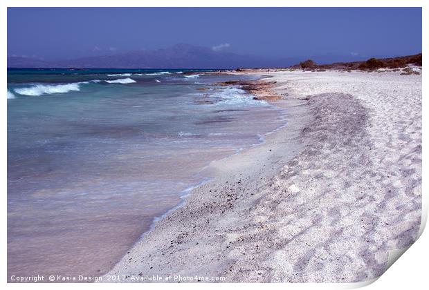 Miles of Sand on Chrissi Island Print by Kasia Design