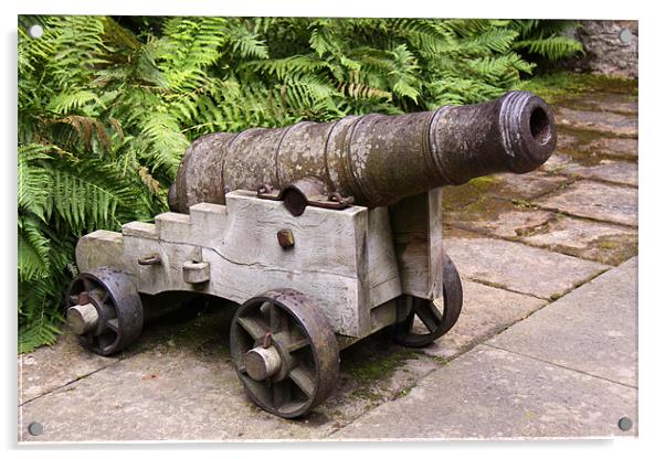 Ancient cannon at Cawdor Castle Acrylic by Linda More