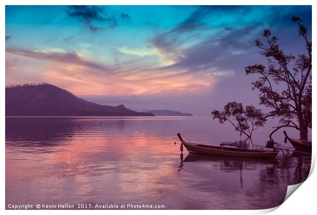 Dawn in Phang Nga Bay from Phuket, Thailand Print by Kevin Hellon