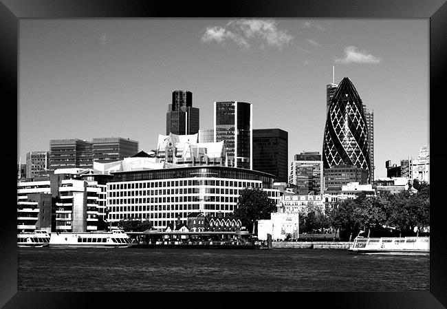 City of London Skyline in Black and white Framed Print by Chris Day