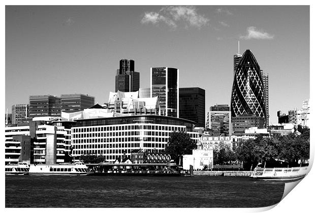 City of London Skyline in Black and white Print by Chris Day