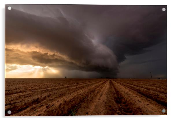 Texas Panhandle, storm clouds over Drought Acrylic by John Finney