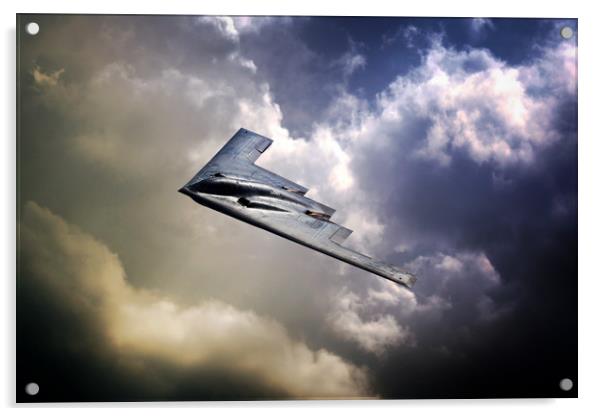 B-2 Spirit Fly By Acrylic by J Biggadike