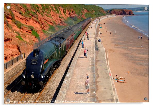 The 'Torbay Express' at Dawlish Acrylic by Paul F Prestidge