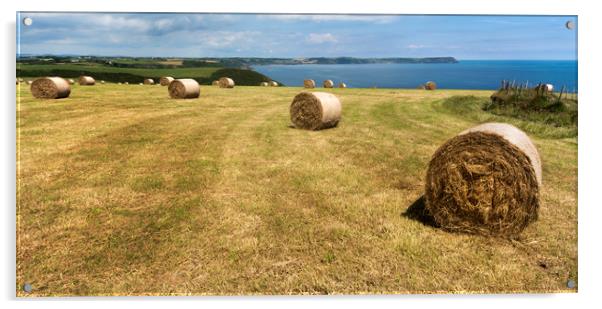 Harvest time Roseland Cornwall Acrylic by Eddie John
