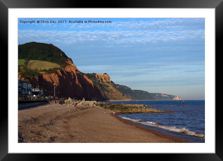 Sidmouth Beach Framed Mounted Print by Chris Day