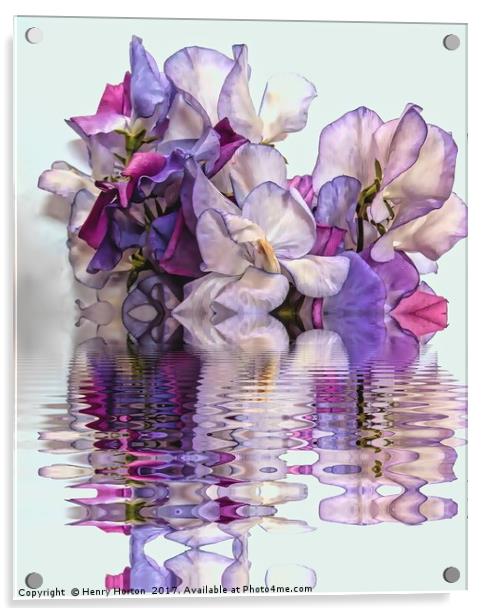 Floral reflections Acrylic by Henry Horton