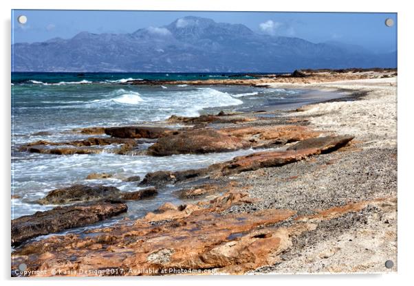 Rugged Shoreline on Chrissi Island, Crete Acrylic by Kasia Design