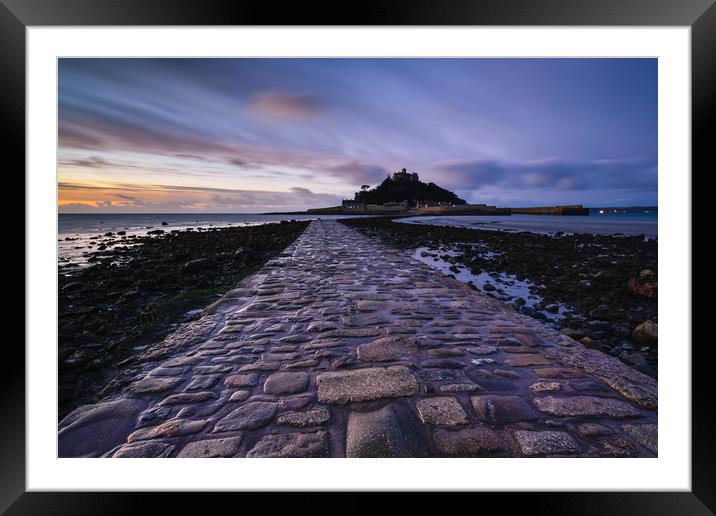 Blue hour at St Michael's Mount, Marazion Framed Mounted Print by Michael Brookes
