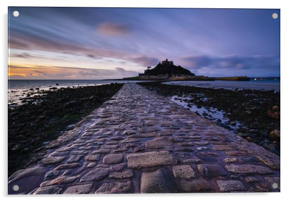 Blue hour at St Michael's Mount, Marazion Acrylic by Michael Brookes
