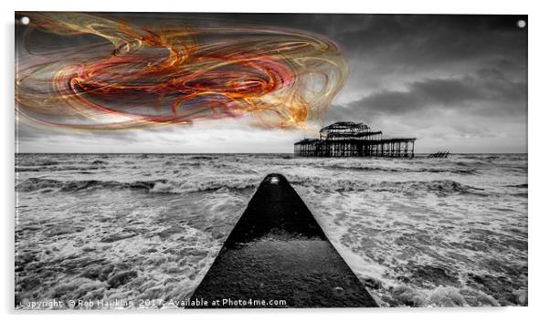 Spirit of West Pier  Acrylic by Rob Hawkins