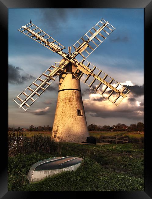 Thurne Windmill at sunset HDR Framed Print by Paul Macro
