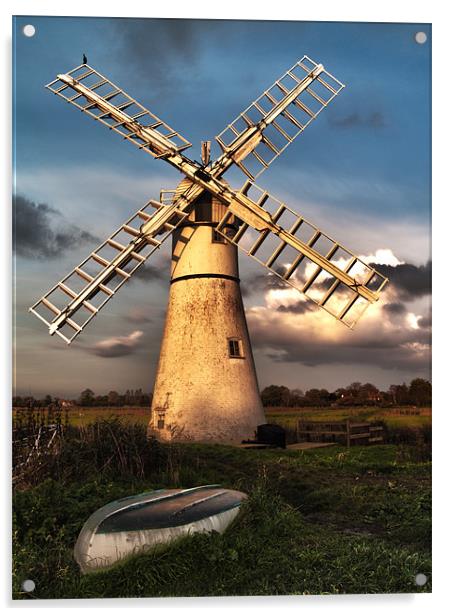 Thurne Windmill at sunset HDR Acrylic by Paul Macro
