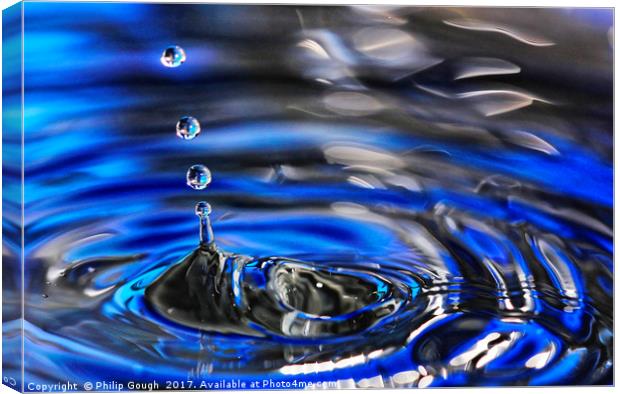Droplets in Blue Canvas Print by Philip Gough