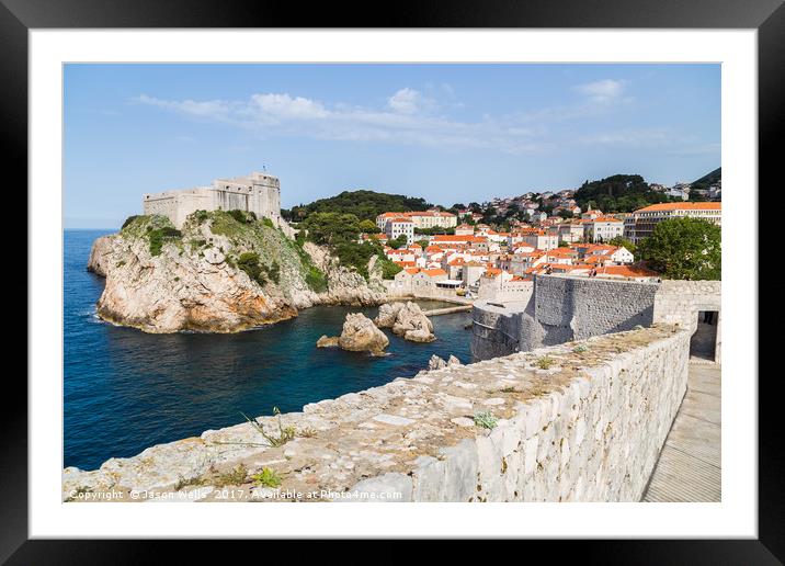 Fort Lovrijenac seen over the city walls Framed Mounted Print by Jason Wells