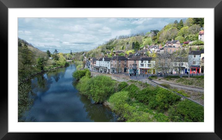 Ironbridge Town Framed Mounted Print by simon alun hark