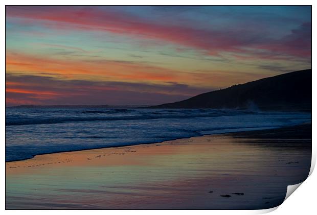 Rest Bay Sunset Print by Emma Woodhouse