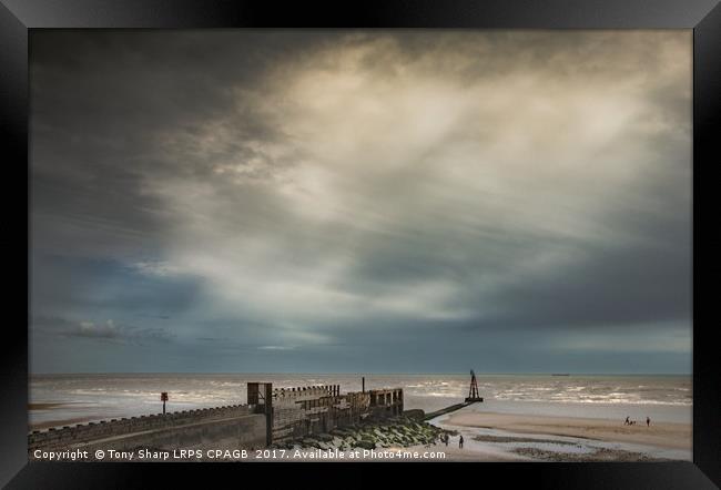 RYE HARBOUR UNDER STORMY SKIES Framed Print by Tony Sharp LRPS CPAGB
