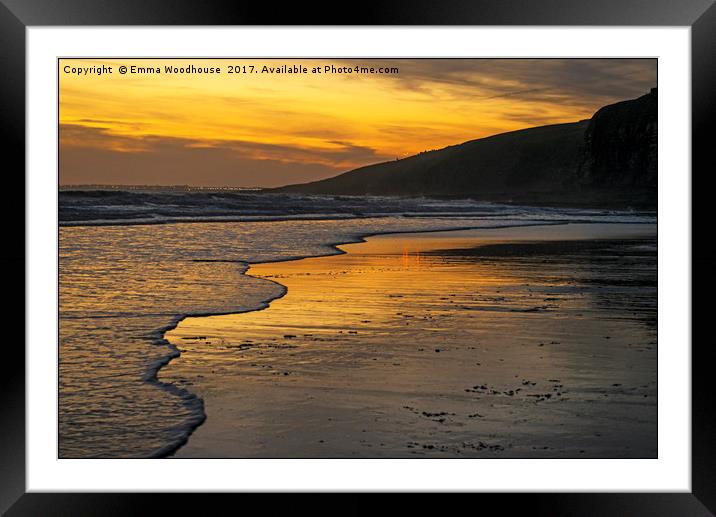 Sunset at Rest Bay Framed Mounted Print by Emma Woodhouse