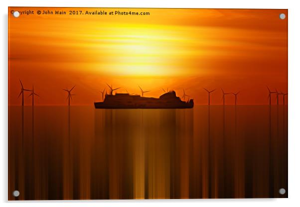 Belfast Ferry (Digital Art)  Acrylic by John Wain