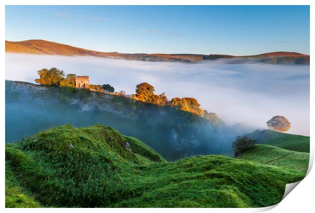 Peveril Castle dawn  Print by John Finney