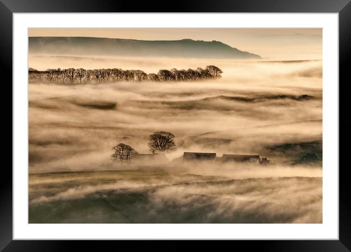 Oxlow house, Derbyshire, England.  Framed Mounted Print by John Finney