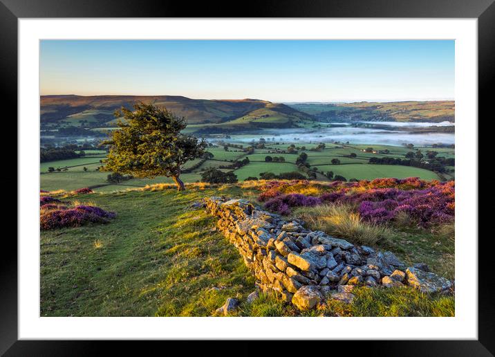 Peak District morning view, Hope valley. Framed Mounted Print by John Finney