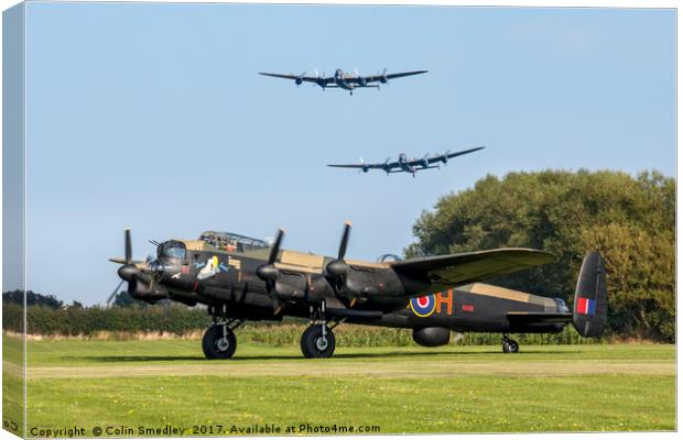 Three Lancasters Canvas Print by Colin Smedley