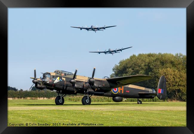 Three Lancasters Framed Print by Colin Smedley