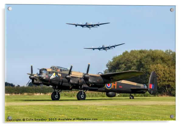 Three Lancasters Acrylic by Colin Smedley
