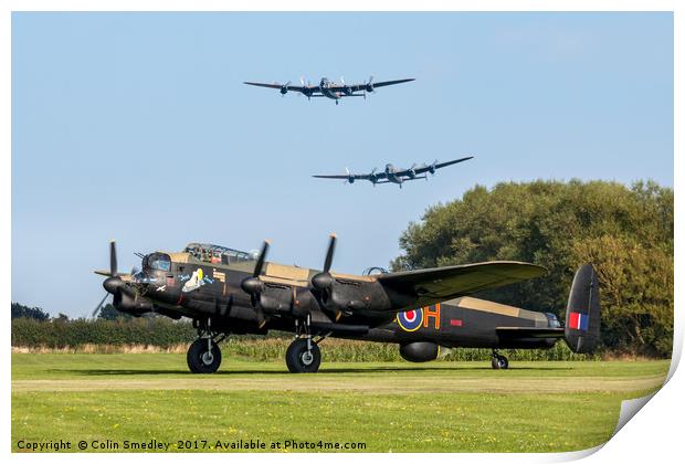 Three Lancasters Print by Colin Smedley