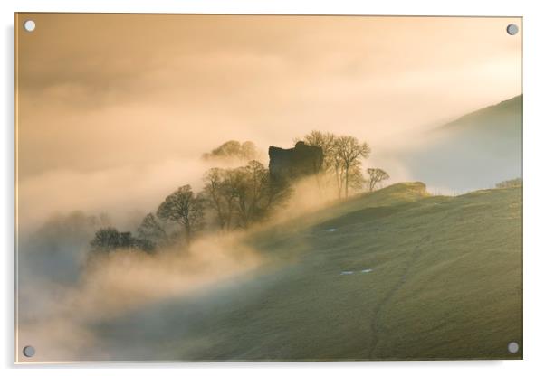 Peveril Castle Acrylic by John Finney