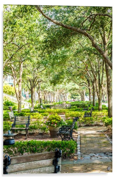 Beautiful Park in Charleston Acrylic by Darryl Brooks