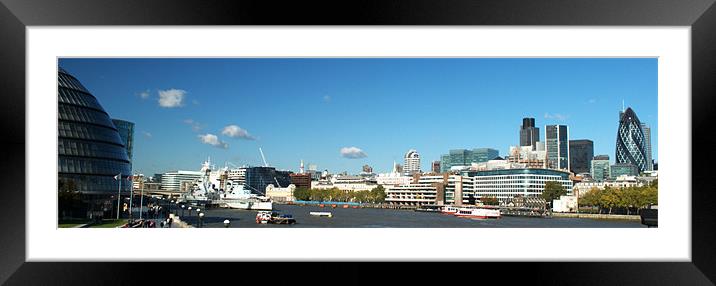 City of London and the South bank of the Thames Framed Mounted Print by Chris Day