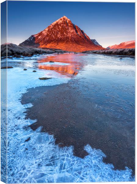 River Etive and The Buachaille  Canvas Print by John Finney