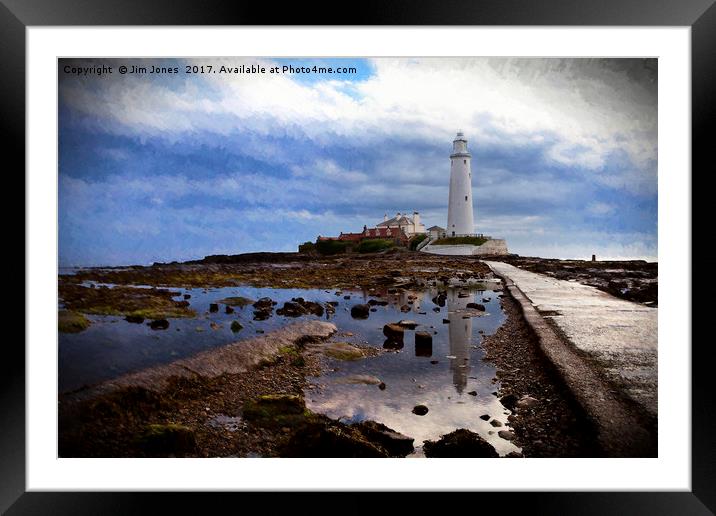 St Mary's Island in the style of Rembrandt Framed Mounted Print by Jim Jones