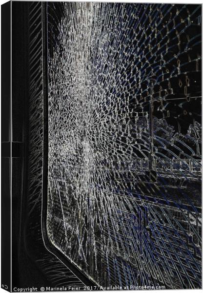 broken train window  Canvas Print by Marinela Feier