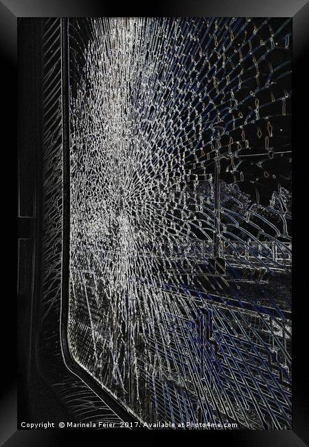 broken train window  Framed Print by Marinela Feier