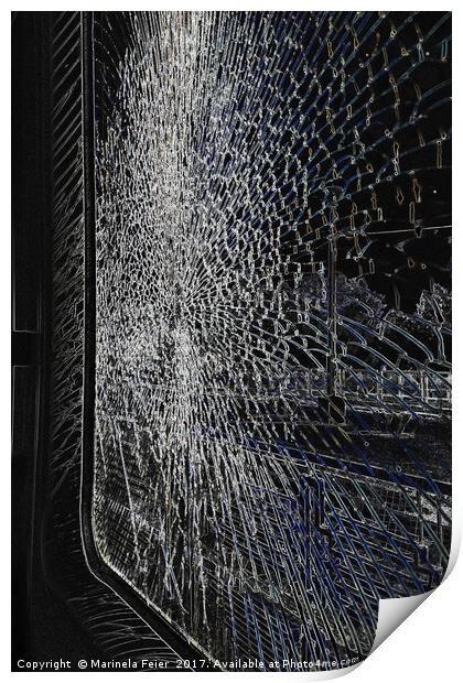 broken train window  Print by Marinela Feier