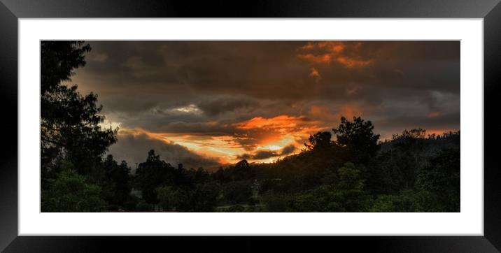 Deep Sunset in Colombia Framed Mounted Print by HQ Photo