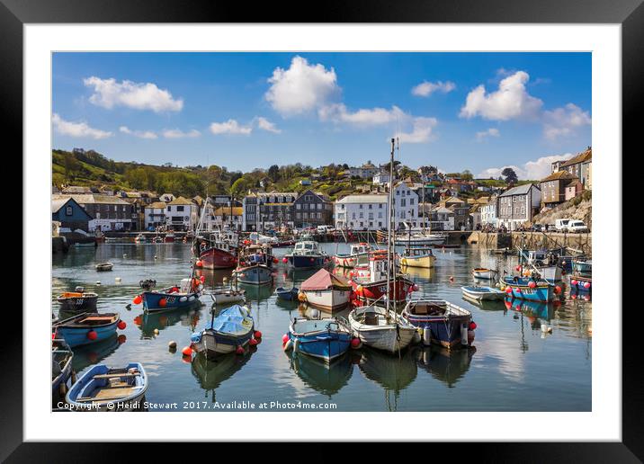 Mevagissey Harbour Cornwall Framed Mounted Print by Heidi Stewart