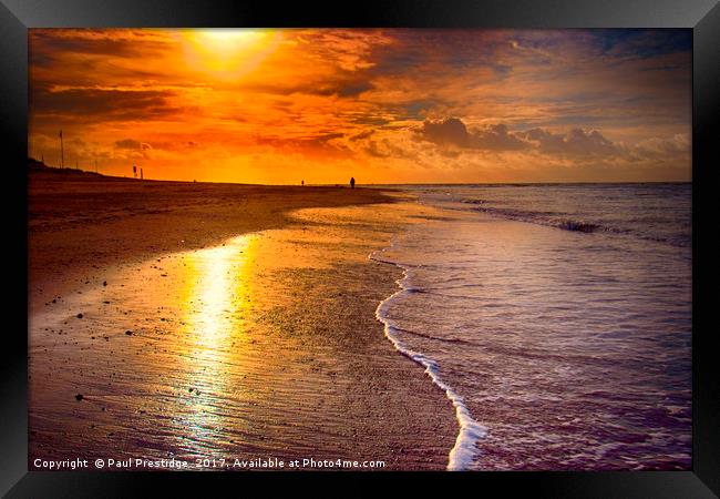 Sunrise Exmouth Beach Framed Print by Paul F Prestidge
