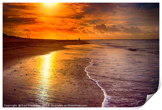 Sunrise Exmouth Beach Print by Paul F Prestidge